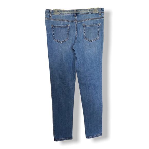 Cat & Jack Girls Jeans Sz 16 Skinny Stretch Blue Sequined Holes Adjustable Waist - Picture 4 of 8